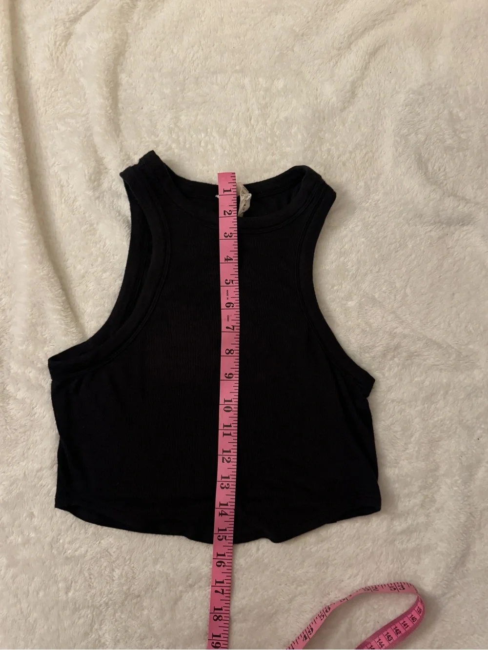 Black Ribbed Crop Tank Top - Women's